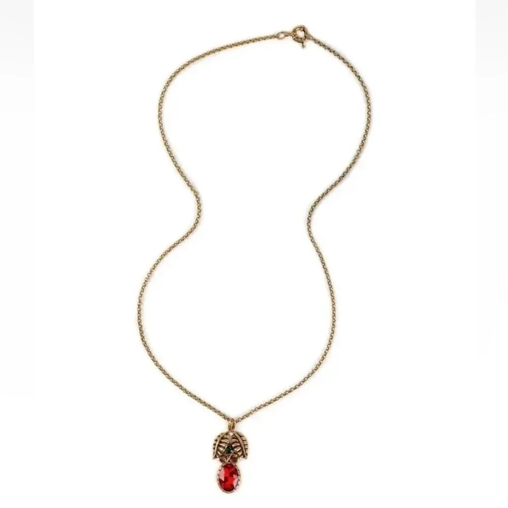 Patricia Nash Gold-Tone Leaf & Multicolor Stone 28" Long Pendant Necklace NWT